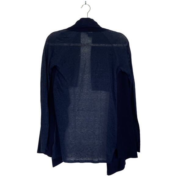 THEORY Navy Blue Draped Collar Cardigan Size Extra Small Basic Capsule Staple - Picture 2 of 6
